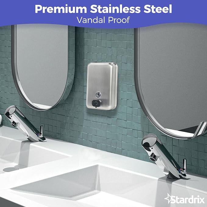 Heavy Duty Stainless Steel Wall Mount Soap Dispenser, 1100ml/37oz, - Image 5