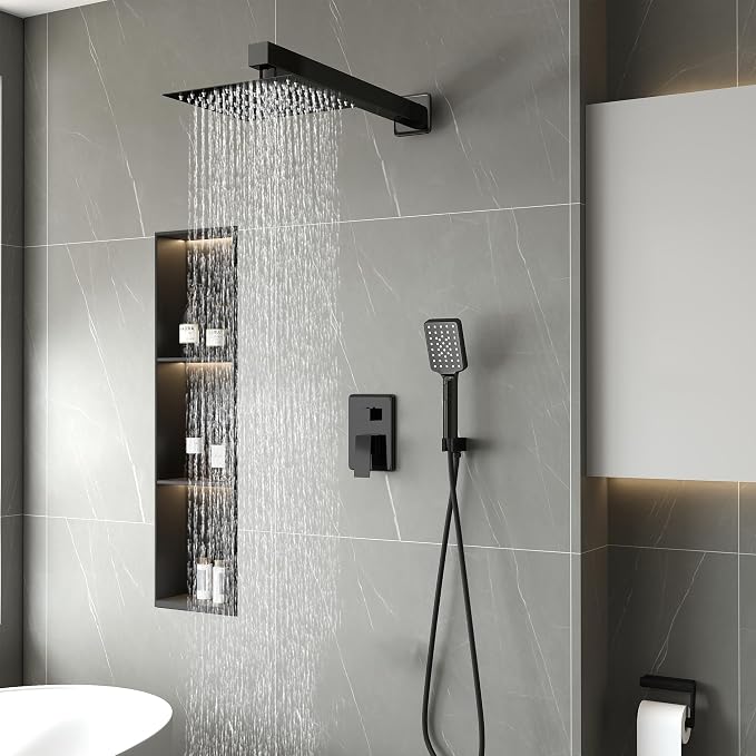 Shower Head Matte Black, Shower Faucet Set Bathroom Shower System - Image 2