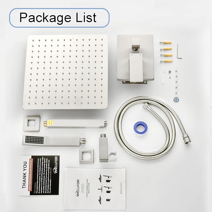 WELLFOR 12-In Ceiling Mount Shower System - Image 5