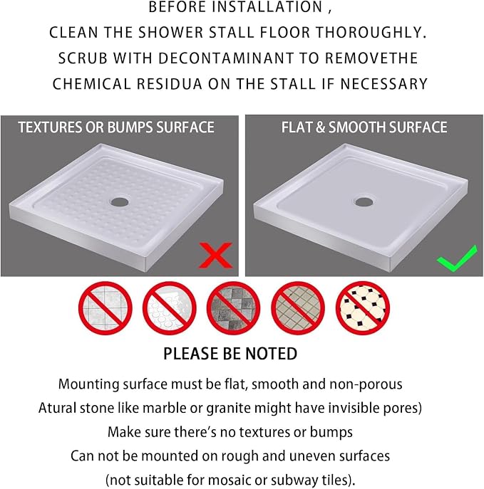 Yimobra Square Shower Mat Non Slip, Super Strong Suction Cups, Machine Washable - Image 5
