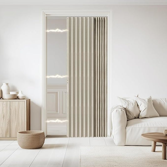 Accordian Door Curtain, 100% Blackout Folding Magnetic Doorway Curtains by JILRON