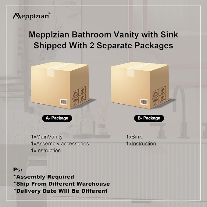 30" Bathroom Vanity with Sink Combo, Floating Vanity Bathroom Cabinet with - Image 5