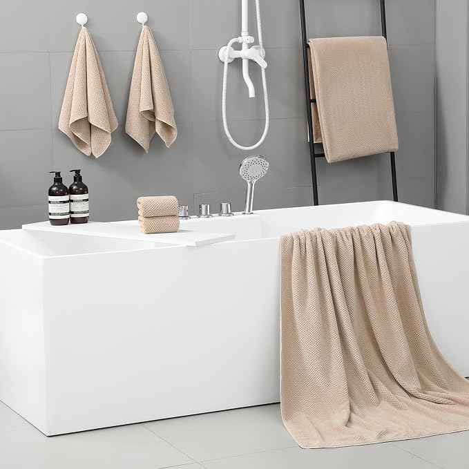YTYC 29x59 Inch Bath Towels Set of 6 Large, Super Soft Absorbent Lint Free - Image 2