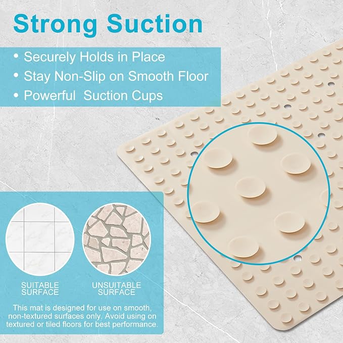 Non-Slip Bath Mat for Tub & Shower：Silicone Foldable Bathtub Mat - Image 5