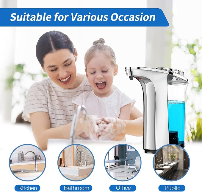 Automatic Soap Dispenser Touchless 17oz/500ml, Battery Countertop Dispensers - Image 7