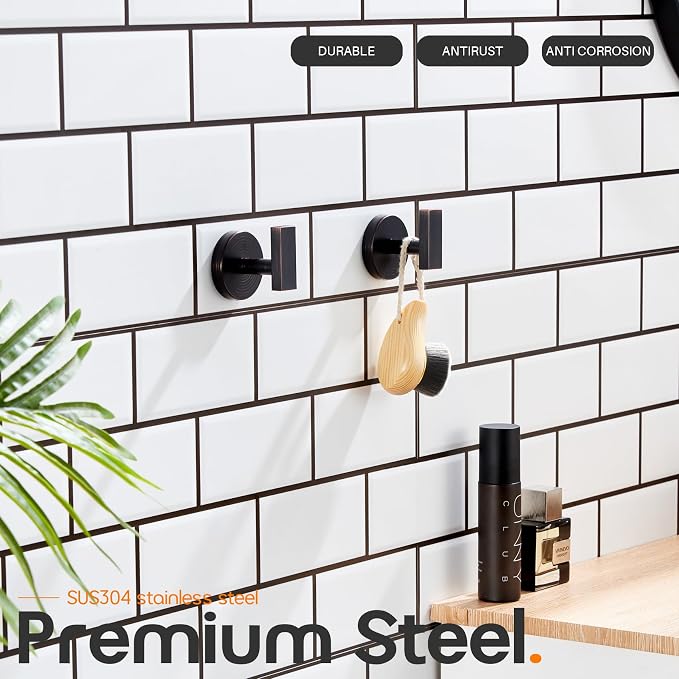 Robe Hook Bath Towel Hooks Stainless Steel Wall Hooks - Image 2