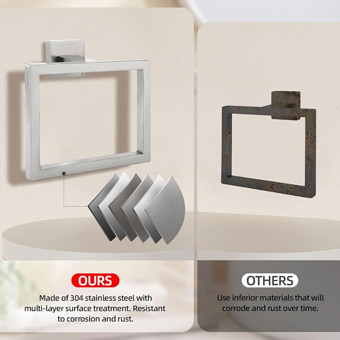 Brushed Nickel Towel Ring Towel Holder - Image 5