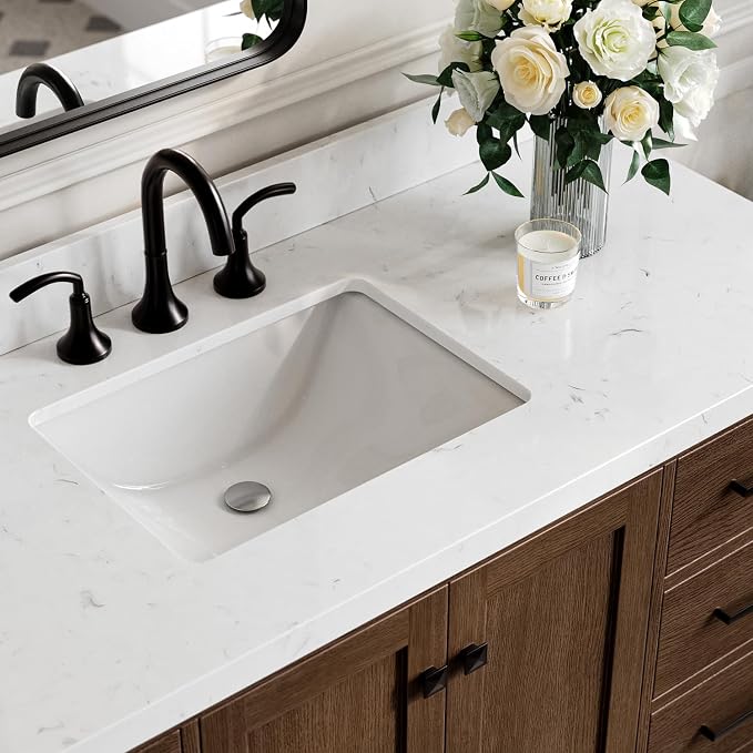 ARIEL Cambridge 54 Inch Single Rectangle Sink Bathroom Vanity - Image 3