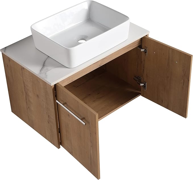 30 Inch Bathroom Vanity with Sink, Modern Wall Mount Floating Bathroom Vanity - Image 8