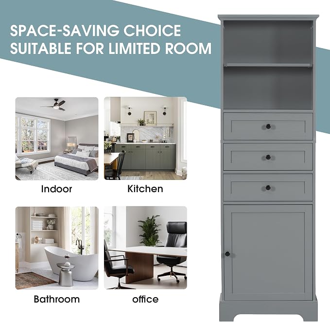 Favfurish 67" Tall Bathroom Storage Cabinet - Image 3