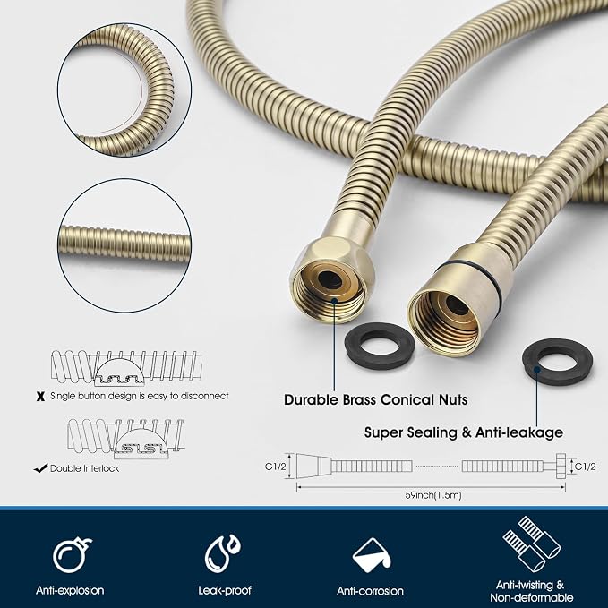 All-Metal High Pressure Square Handheld Shower Head - Image 7