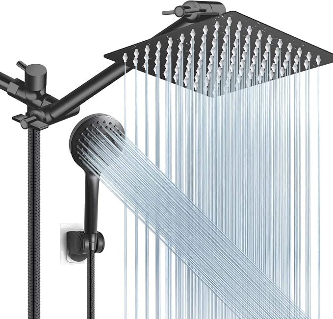 Shower Head Combo, 8 Inch High Pressure Rain by PINWIN