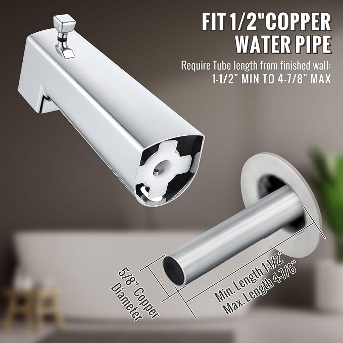 Enhon 7 Inch Slip on Tub Spout - Image 2