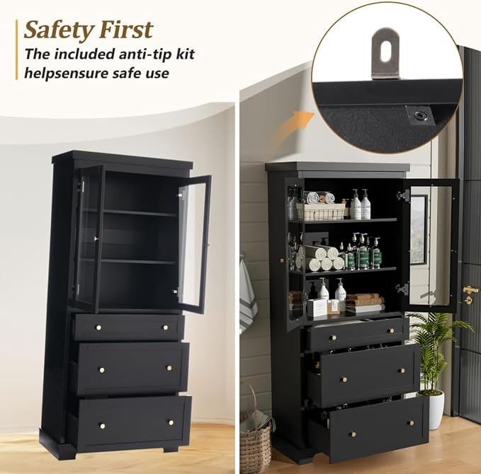 70.1" Tall Bathroom Cabinet - Image 8