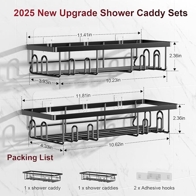 Adhesive Shower Caddy, Shower Shelves - Image 7