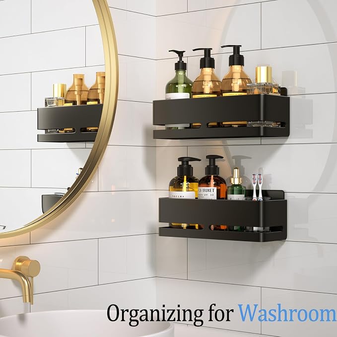 Shower Caddy, Heavy-Duty Bathroom Storage Shelf, Large Capacity No-Drill - Image 3