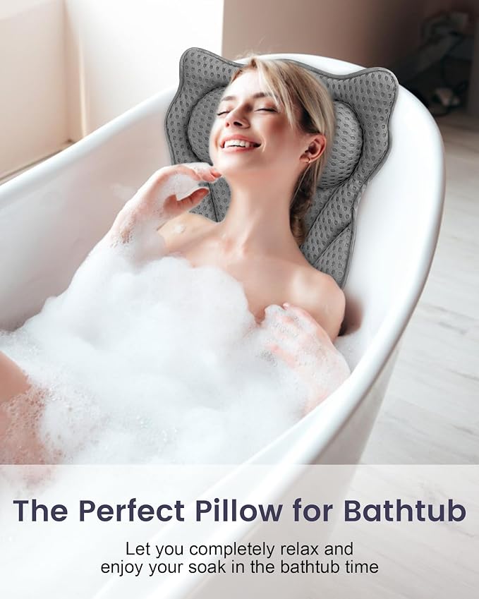 Bath Pillow, Bath Pillows for Tub Neck and Back Support, Soft 4D Air Mesh - Image 3
