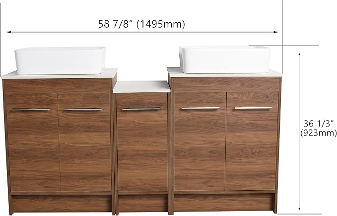 60 Inch Bathroom Vanity with Sink, Mordern Bathroom Vanity, Single Sink - Image 2