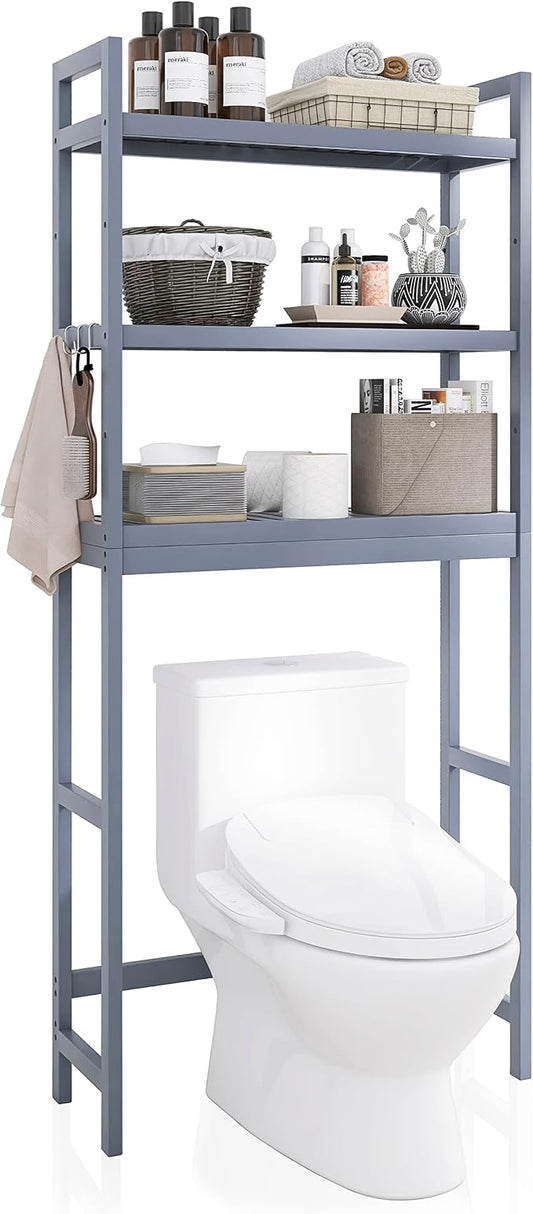 SMIBUY Bathroom Storage Shelf, Bamboo Over-The-Toilet Organizer Rack, by SMIBUY