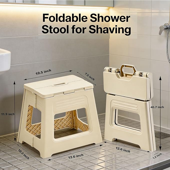 Foldable Shower Stool for Shaving Legs, Plastic Shower Foot Rest for Inside - Image 3