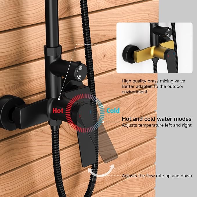 Rainsworth Outdoor Shower Kit Matte Black - Image 3