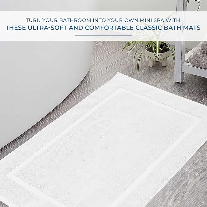 DAN RIVER Classic Cotton Bath Mats Set of 2 – Not a Bathroom Rug, Ultra Soft - Image 5