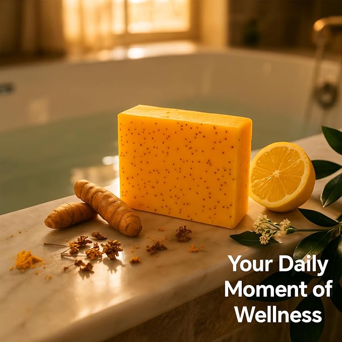 Natural Turmeric & Lemon Soap for Even Skin Tone, Acne-Prone Skin Care - Image 5