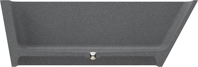 65'' Stone Resin Solid Surface Freestanding Bathtub, Terrazzo Bathtub Soaking - Image 7