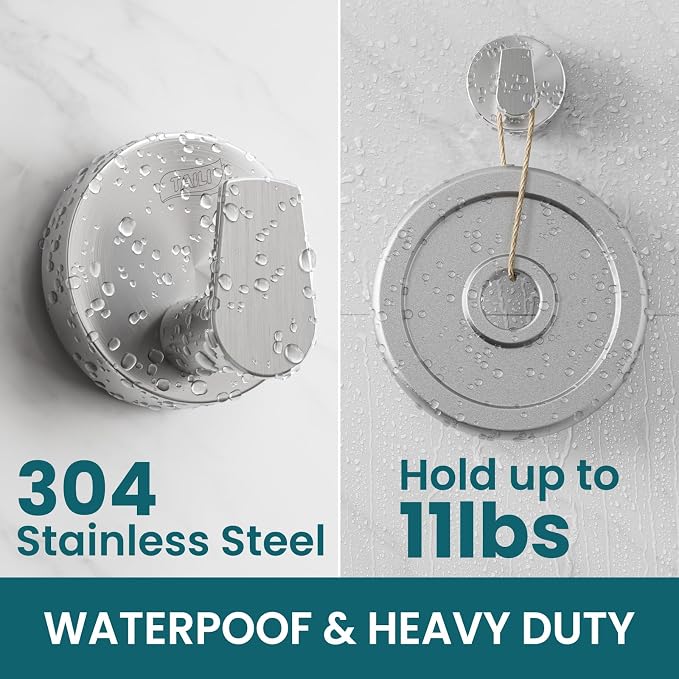 TAILI Stylish 304 Stainless Steel Bathroom Suction Hooks - Image 2