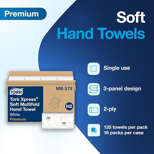 Tork Soft Xpress Multifold Paper Hand Towels White, H2 System Compatible 16 - Image 3