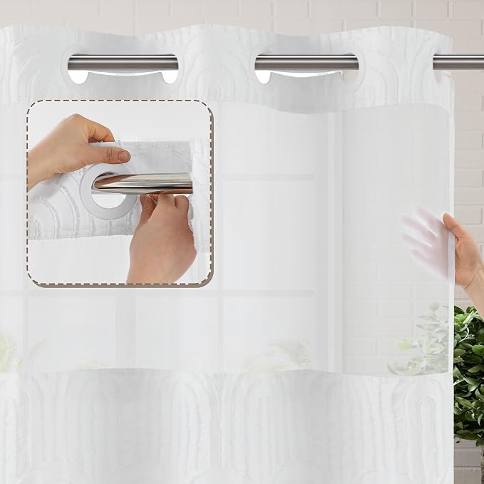 ROSERY No Hook Shower Curtain - Image 4