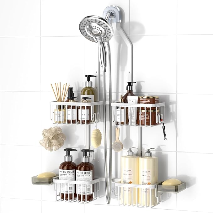 REINHARDT Aluminum Shower Caddy Hanging Adjustable Shower Caddy, Rustproof by REINHARDT