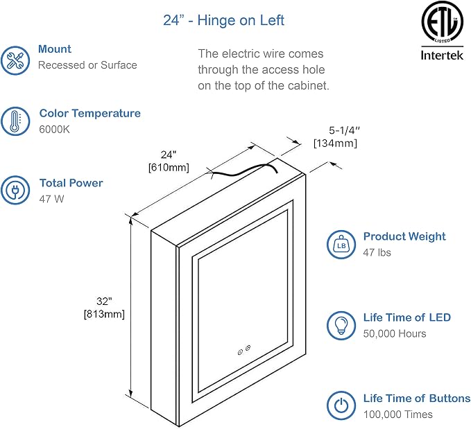 Blossom LED Mirror Medicine Cabinet - Image 2