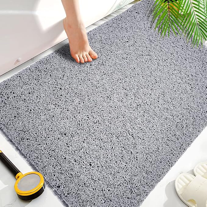 Shower Mats Non Slip for Elderly, 24x32’’Lager Loofah Bath Mats for Shower by NQWei