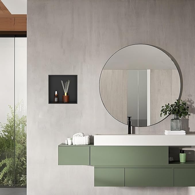 Homevacious 12“ x 12" x 4" Stainless Steel Shower Niche No Tile Needed Matte - Image 2
