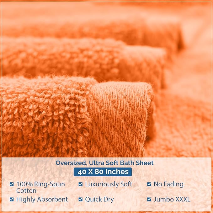 DAN RIVER Pack of 1 Bath Sheet 40x80 Inches, Soft Fluffy Bath Sheets Towels - Image 6