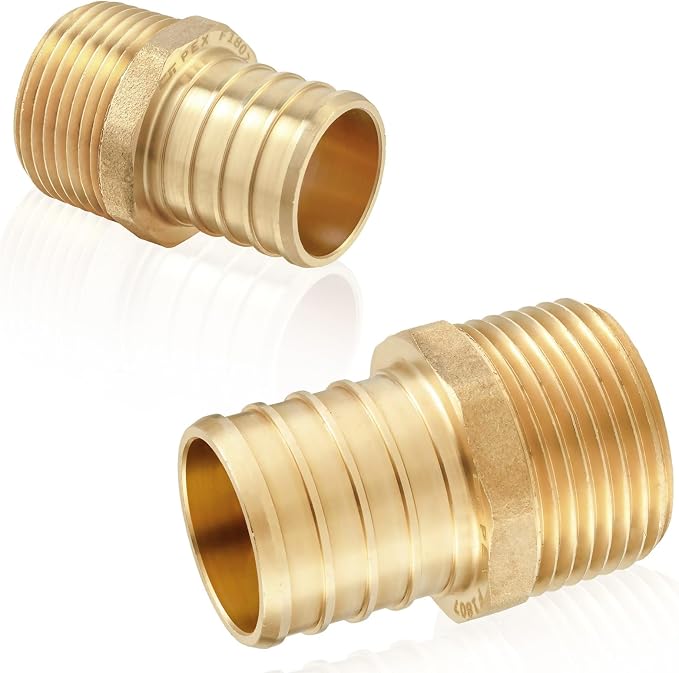 100-Pack HeSun PEX Fittings, 3/4" PEX x 1/2" Male NPT, Brass Crimp Male Adapter by HeSun