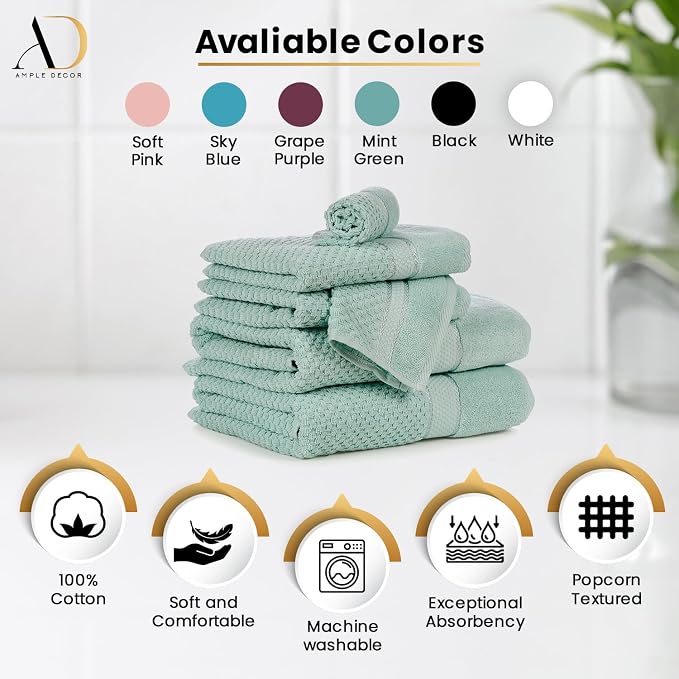 Ample Decor 100% Cotton Washcloths Set of 20 12 X 12 Inch - Image 3