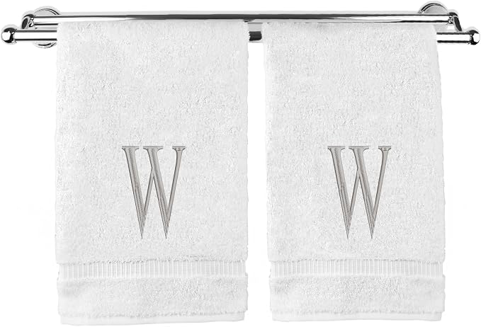 Monogrammed Hand Towel, Personalized Initial Gift, Extra Absorbent 100% Turkish by BareCotton
