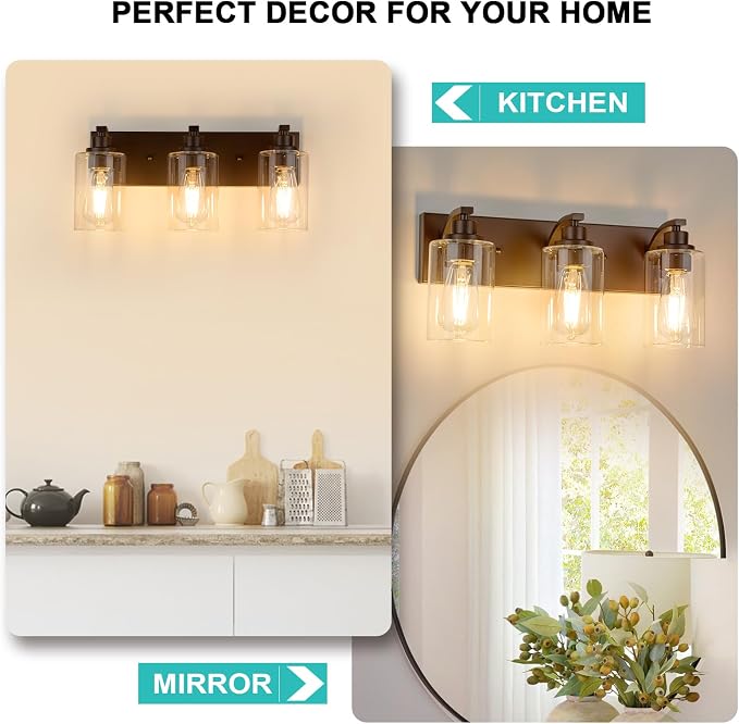 3-Light Bathroom Light Fixtures Modern ORB Vanity Lights - Image 8
