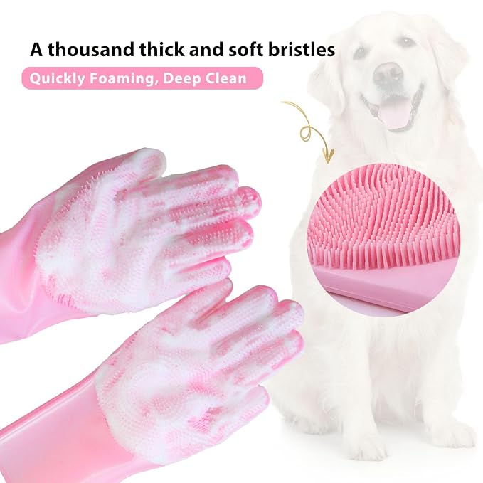 Dog Shampoo Brush, Dog Bath Brush, and Dog Washing Gloves | Essential Dog Bath - Image 2