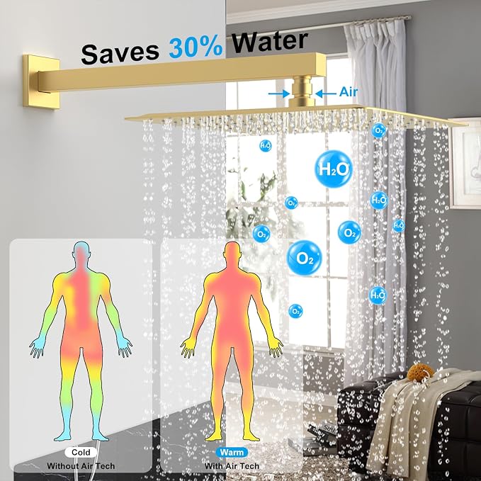 Shower System Modern Rain Brass Faucet Set - Image 6