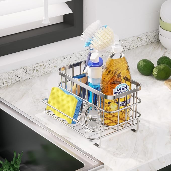 HapiRm Kitchen Sink Organizer, SUS304 Stainless Steel Rustproof Multifunctional - Image 5