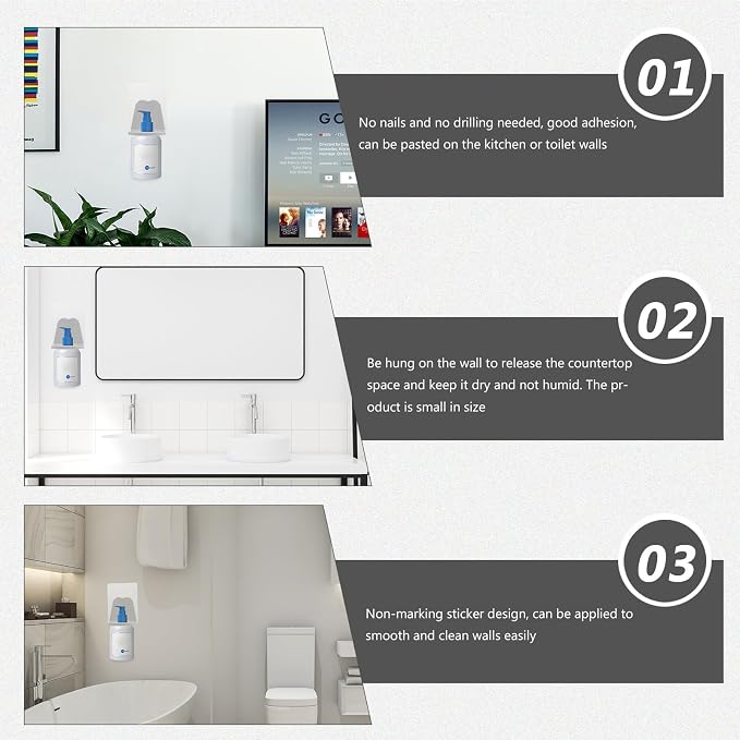 10Pcs Adhesive Hanging Storage Rack Wall-Mounted Shower Gel Bottle Holder - Image 3