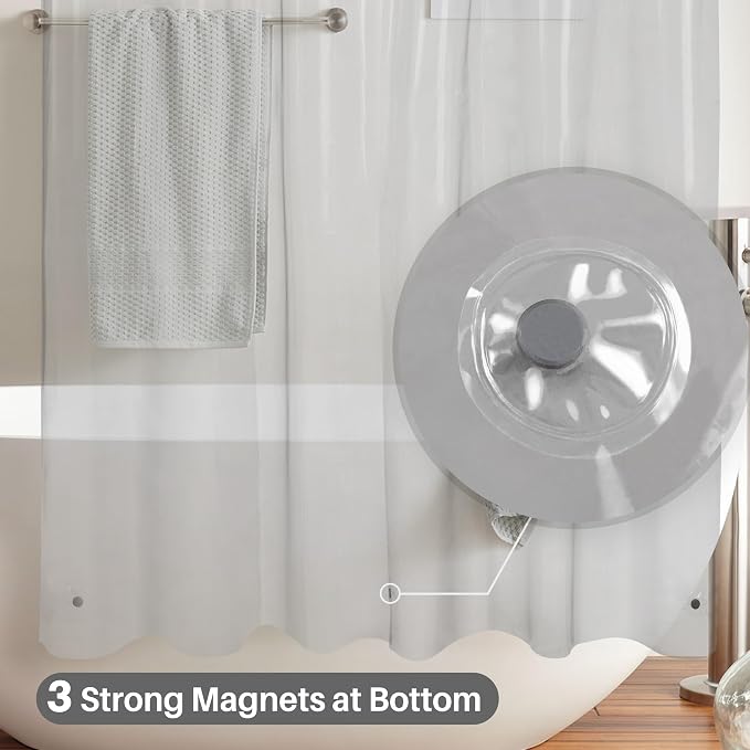 Shower Curtain Liner with 3 Magnets - Image 3