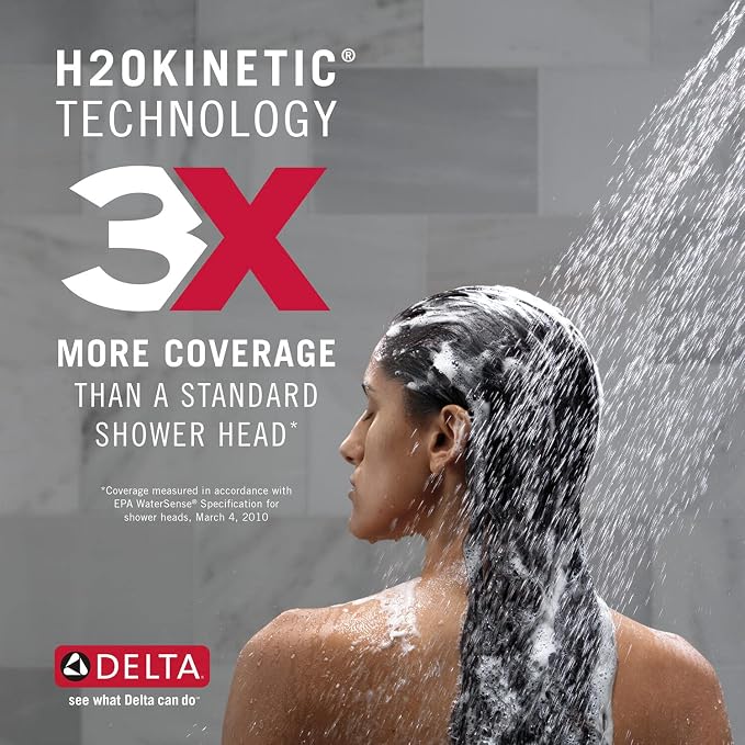 Delta Nicoli 14 Series H2Okinetic Shower Faucet Set, Brushed Gold Shower Head - Image 3
