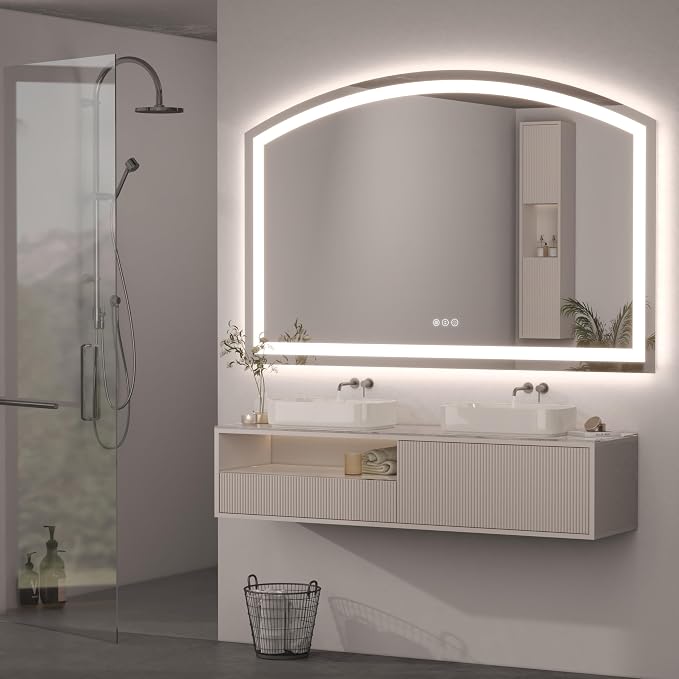 Hasipu 55" x 36" LED Bathroom Mirror Arch Vanity Mirror - Image 7