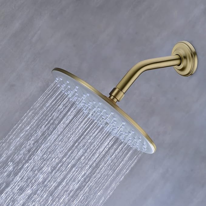 6 Inch Brushed Gold Angled Shower Arm - Image 5