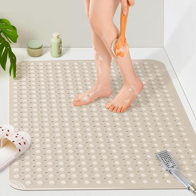 Yolife Extra Large TPE Shower Mat, 47.2" L x 31.5" W Anti Slip Bath Mat by yolife