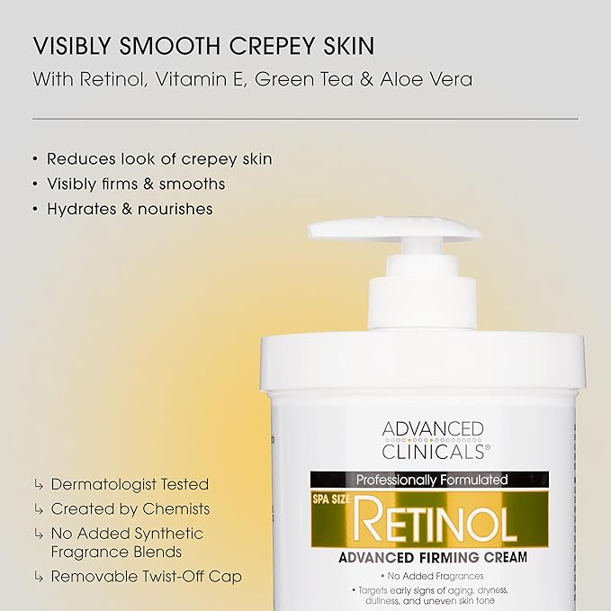 Advanced Clinicals Retinol Body Lotion + Retinol Serum 2PC Skincare Set - Image 3